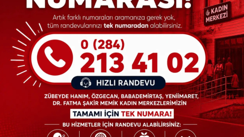 KADIN MERKEZLERİNDE TÜM HİZMETLER İÇİN TEK RANDEVU NUMARASI